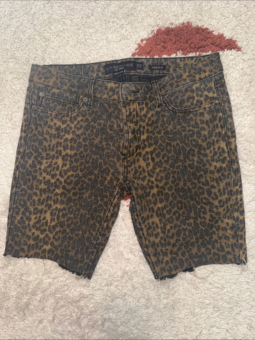 Lip Service Leopard Print Cut Off Bermuda Shorts